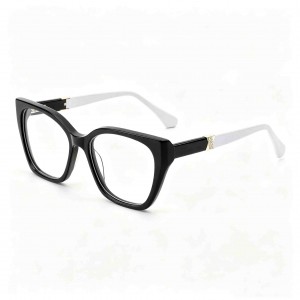 RUISEN’S Handcrafted Gradient Acetate Gender-Neutral Cat Eye Optical Frame With X Crystal Metal Ornament MG1018