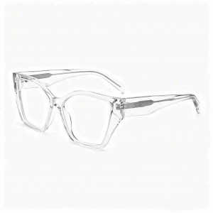 RUISEN’S Unisex Oversized Angular Clear Gradient Acetate Cat Eye Square Optical Glasses Frame F2850