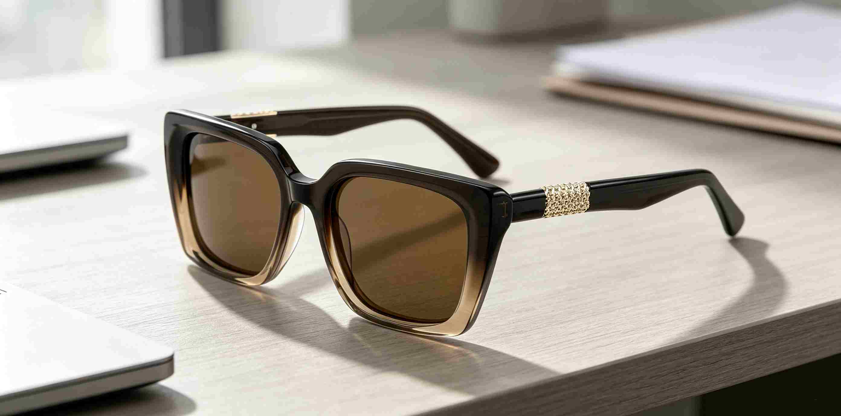 RUISEN'S Vintage Oversized Square UV Protection Luxury Fashion Sunglasses ATG1012