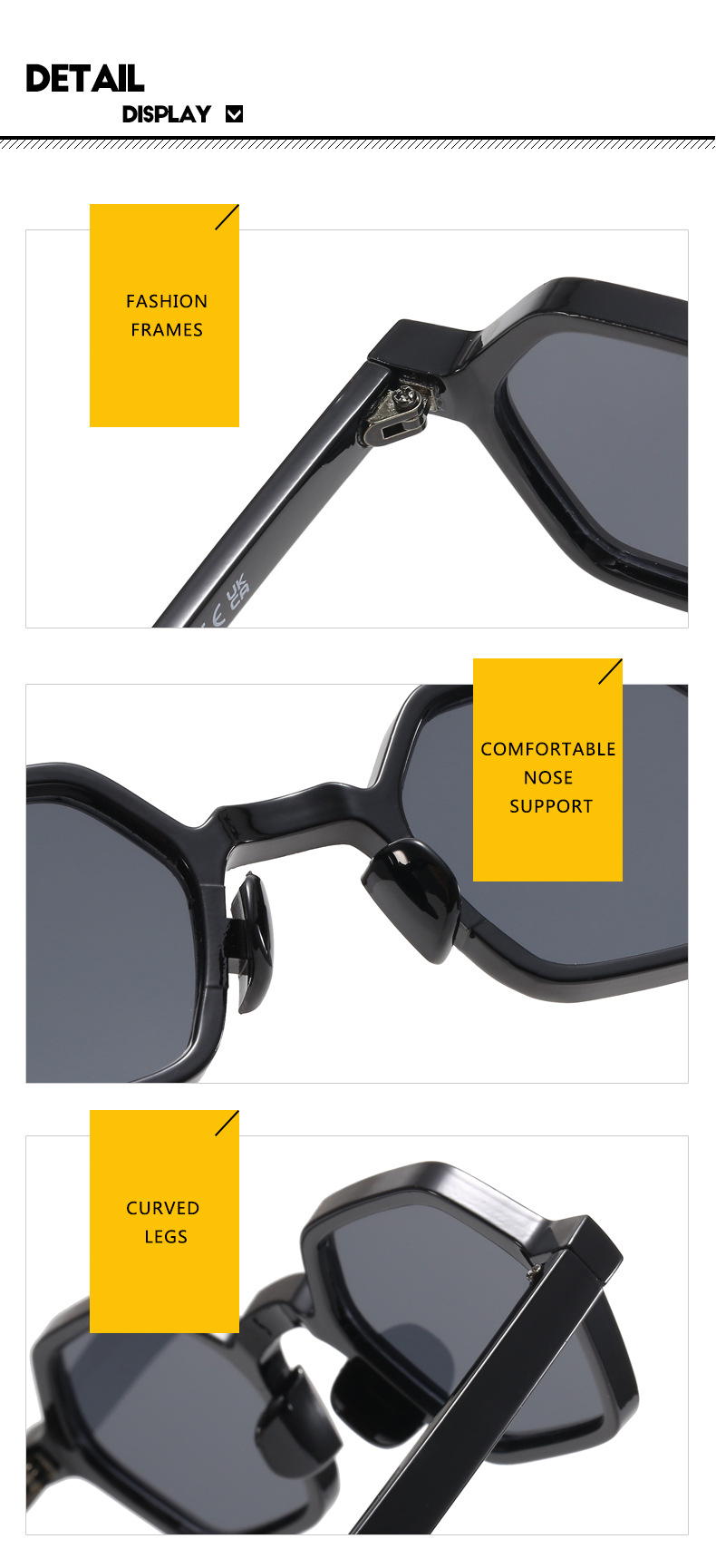 RUISEN'S Small Frame Irregular Fashion Multilateral Sunglasses 13092-18