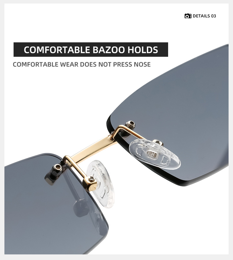Fashion ultra clear rimless men's sunglasses-11