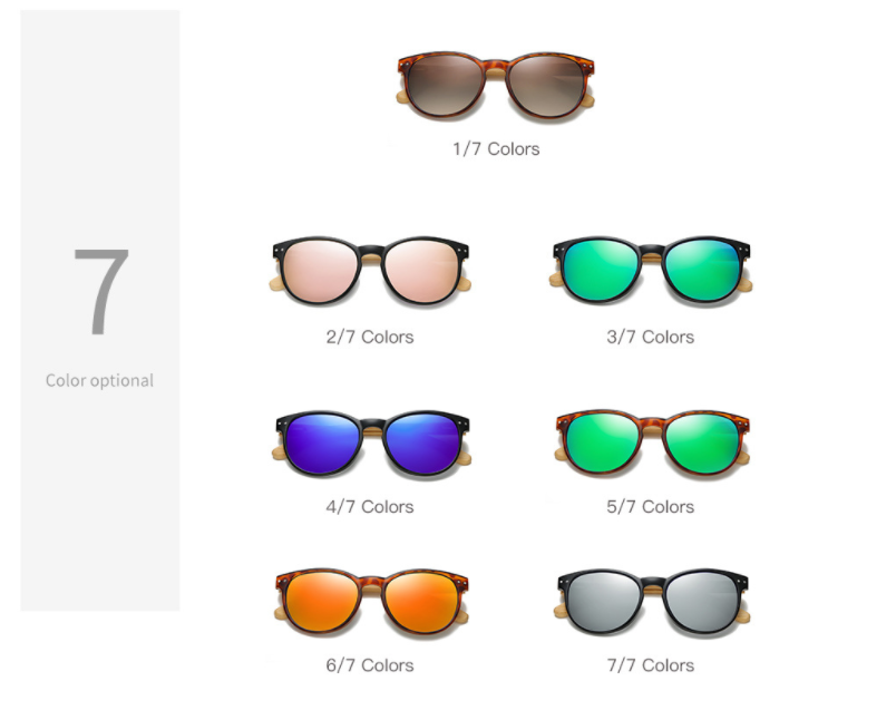 RS9002 लकड़ी के धूप का चश्मा रंग