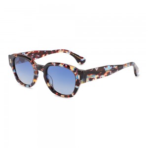 RUISEN’S Vintage Oval Thick Rim Sunglasses Multi Color Gradient Lens UV400 Daily Fashion Eyewear8629