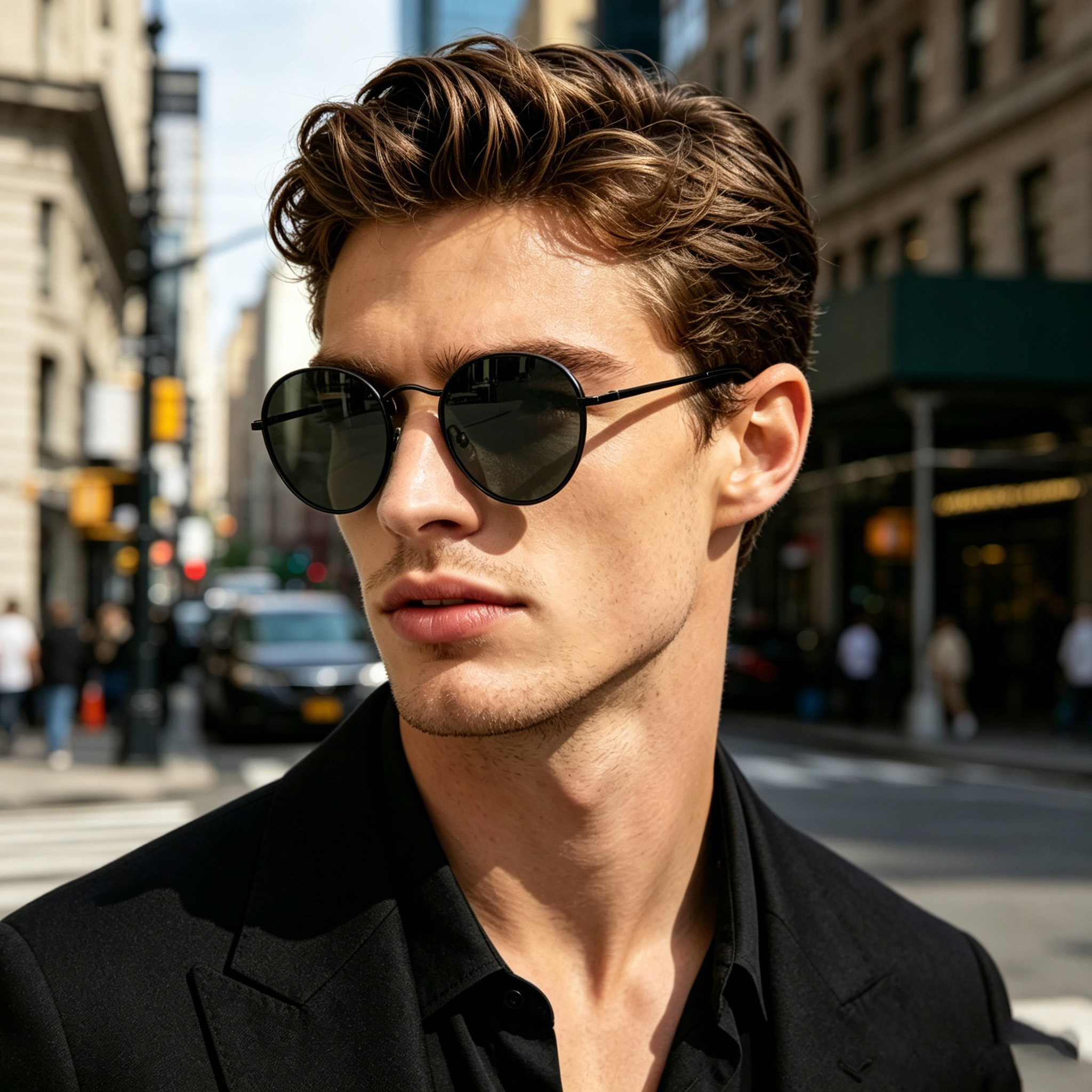 RUISEN'S Vintage Round Metal Polarized Sunglasses UV400 Retro Sun Glasses for Beach Travel Shopping Driving Outdoor 3732