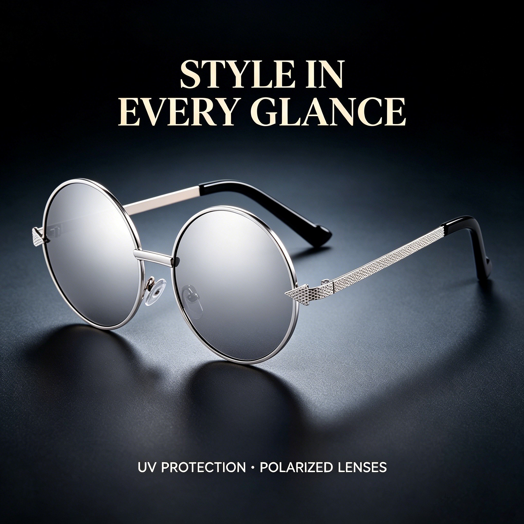 RUISEN’S Retro Round Metal Sunglasses Unisex UV400 Mirror Lens Vintage Sun Glasses for Beach Travel Shopping Outdoor Daily Eyewear 575