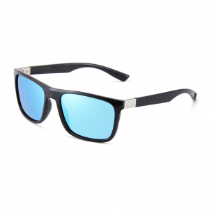 RUISEN’S Men Polarized Square Sunglasses UV400 Metal Decor Temple Anti-Glare Sun Glasses for Driving Fishing Beach Travel Outdoor Casual Eyewear 1689