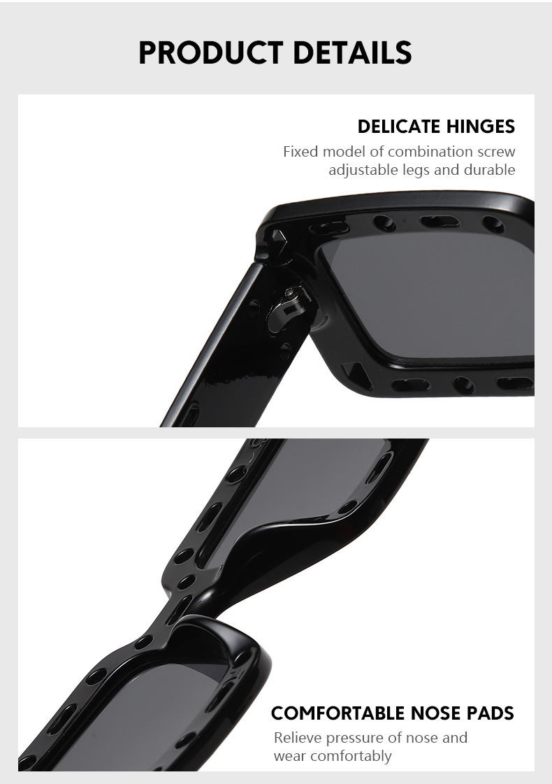 RUISEN'S Fashion Retro Box Hollow UV400 Eye Protection משקפי שמש