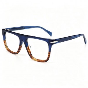 RUISEN’S Wide Bridge Acetate Square Optical Frames With Metal Trim VG5006AF