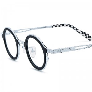 RUISEN’S Spliced Acetate Titanium Round Eyeglass Frames 185887