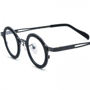 RUISEN’S Spliced Acetate Titanium Round Eyeglass Frames 185887