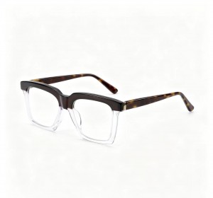RUISEN’S Trendy Layered Square Acetate Eyewear With Refined Metal Hhinge Details 8031