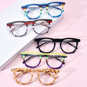 RUISEN’S Custom Round Frosted Plate Eyeglass Frames 19342