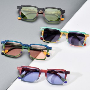RUISEN’S Custom Frosted Plate Square Sunglasses 19287T