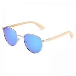 RUISEN’S Wood Temple Stainless Steel Frame Polarized Sunglasses for Men & Women 1709