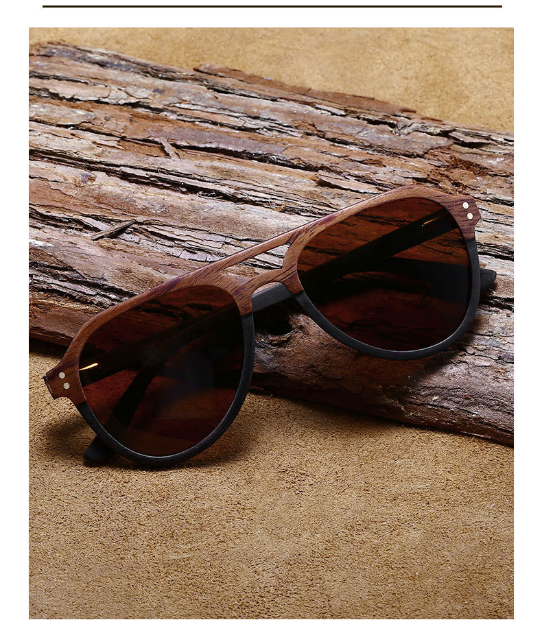 Kacamata Hitam Kayu Retro Pria RUISEN 64702