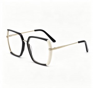 RUISEN’S  Chic Marble Square Metal Temple Glasses 8011