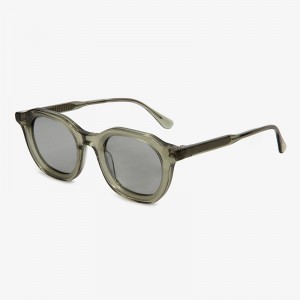 RUISEN’S  Vintage Casual Round Sunglasses Trendy Multi-tone Premium Handcrafted Wood Metal Shades	23SA005