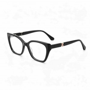RUISEN’S Handcrafted Gradient Acetate Gender-Neutral Cat Eye Optical Frame With X Crystal Metal Ornament MG1018