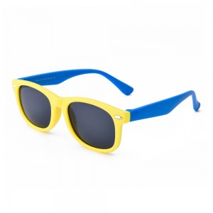 RUISEN'S Retro-Kindersonnenbrille mit quadratischem Rahmen in Kontrastfarbe RS-PK131