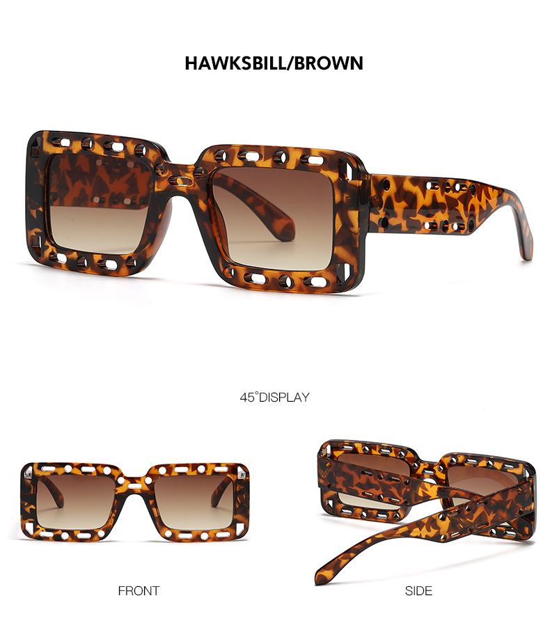 RUISEN'S Fashion Retro Box Hollow UV400 Eye Protection משקפי שמש