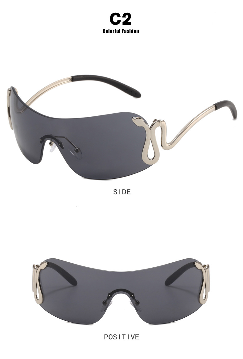 RUISEN'S Fashion Spirit Snake One-piece Sunglasses 3559-08