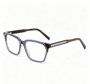 RUISEN’S Stylish square acetate frames with metallic temple accents 8009