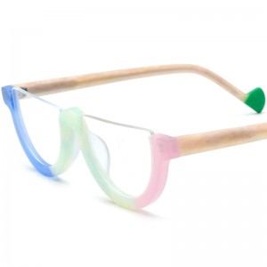 RUISEN’S New Multi-Color Matte Semi-Round Spliced Acetate Eyeglass Frames 19361
