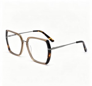 RUISEN’S  Chic Marble Square Metal Temple Glasses 8011