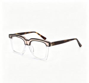 RUISEN’S Trendy Layered Square Acetate Eyewear With Refined Metal Hhinge Details 8031