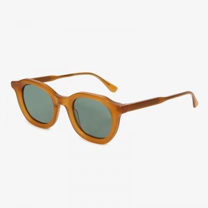 RUISEN’S  Vintage Casual Round Sunglasses Trendy Multi-tone Premium Handcrafted Wood Metal Shades	23SA005