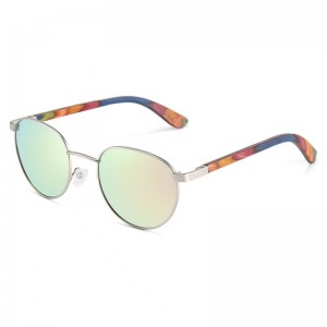 RUISEN’S Wood Temple Stainless Steel Frame Polarized Sunglasses for Men & Women 1709