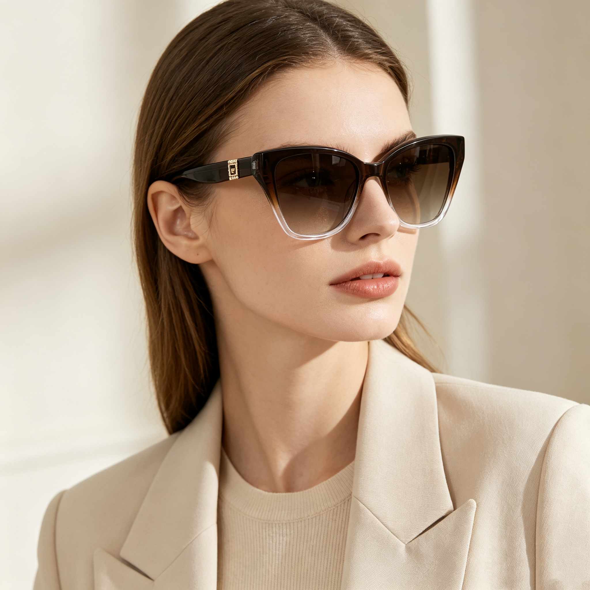 RUISEN'S  Vintage Cateye UV400 Protection Luxury Fashion Sunglasses  ATG1008