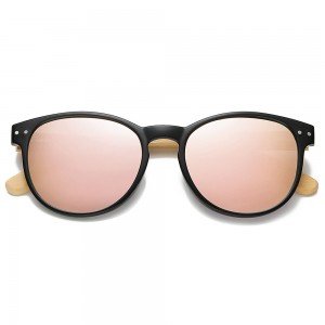 लकड़ी बांस सनी पुरुषों और महिलाओं के फैशन ध्रुवीकृत धूप का चश्मा रेट्रो ओवल फ्रेम लकड़ी अनाज रंगों