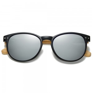 लकड़ी बांस सनी पुरुषों और महिलाओं के फैशन ध्रुवीकृत धूप का चश्मा रेट्रो ओवल फ्रेम लकड़ी अनाज रंगों