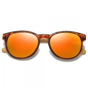 लकड़ी बांस सनी पुरुषों और महिलाओं के फैशन ध्रुवीकृत धूप का चश्मा रेट्रो ओवल फ्रेम लकड़ी अनाज रंगों