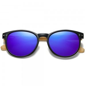 लकड़ी बांस सनी पुरुषों और महिलाओं के फैशन ध्रुवीकृत धूप का चश्मा रेट्रो ओवल फ्रेम लकड़ी अनाज रंगों