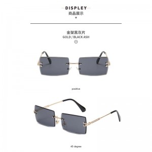 बेस्ट सेलर रेक्टेंगुलर रिमलेस शेड्स ग्रैडिएंट ओशन लेंस सनग्लासेस