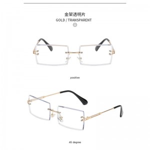 बेस्ट सेलर रेक्टेंगुलर रिमलेस शेड्स ग्रैडिएंट ओशन लेंस सनग्लासेस