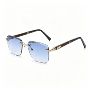 RUISEN’S Rimless Gradient Sunglasses with Textured Temple Arms – Luxury Edition  25603
