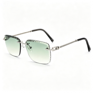 RUISEN’S Rimless Diamond-Cut Sunglasses | Twisted Metal Arms 25611