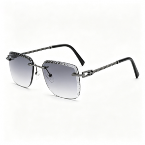 RUISEN’S Rimless Diamond-Cut Sunglasses | Twisted Metal Arms 25611