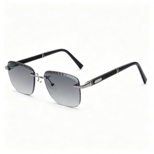 RUISEN’S Rimless Gradient Sunglasses with Textured Temple Arms – Luxury Edition  25603