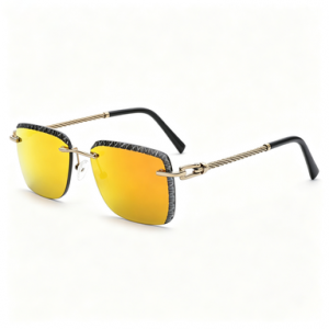 RUISEN’S Rimless Diamond-Cut Sunglasses | Twisted Metal Arms 25611
