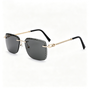 RUISEN’S Rimless Diamond-Cut Sunglasses | Twisted Metal Arms 25611