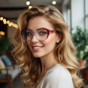 RUISEN’S Cat Eye Anti Blue Light Glasses Advanced Sensing Glasses Frame 99001